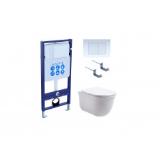 Комплект инсталляции с подвесным унитазом AQUATEK с сиденьем и кнопкой SET AQUATEK КЛАССИК-009 4в1 Комплект инсталляции с подвесным унитазом AQUATEK с сиденьем и кнопкой SET AQUATEK КЛАССИК-009 4в1